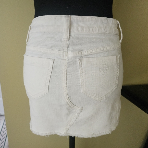 White Guess Denim Mini Skirt - Picture 6 of 12